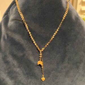 Stella & Dot Gold Crescent & heart  Pendant